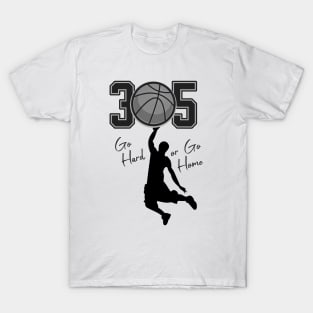 305 Miami Basketball Hoops T-Shirt